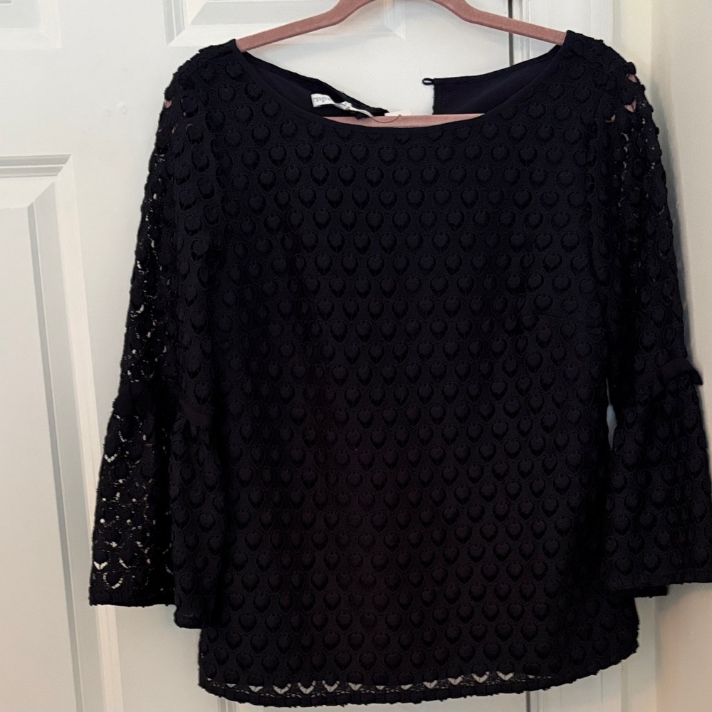 Elegant Navy Lace Women's Top